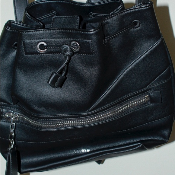 MUST GO ‼️ NWOT Calvin Klein black pleather backpack. Read Description 👇